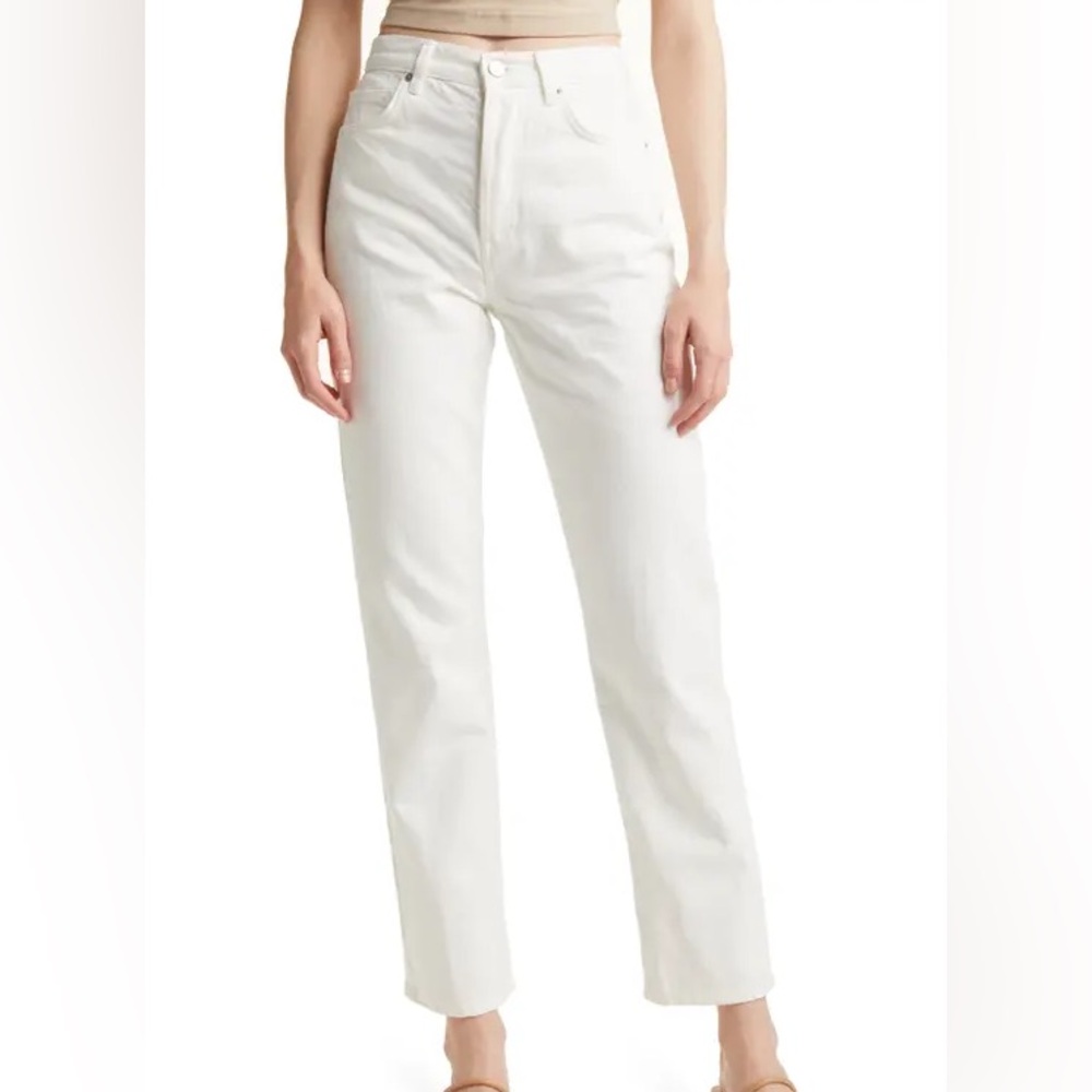 Reformation Cynthia High Rise White Jeans
